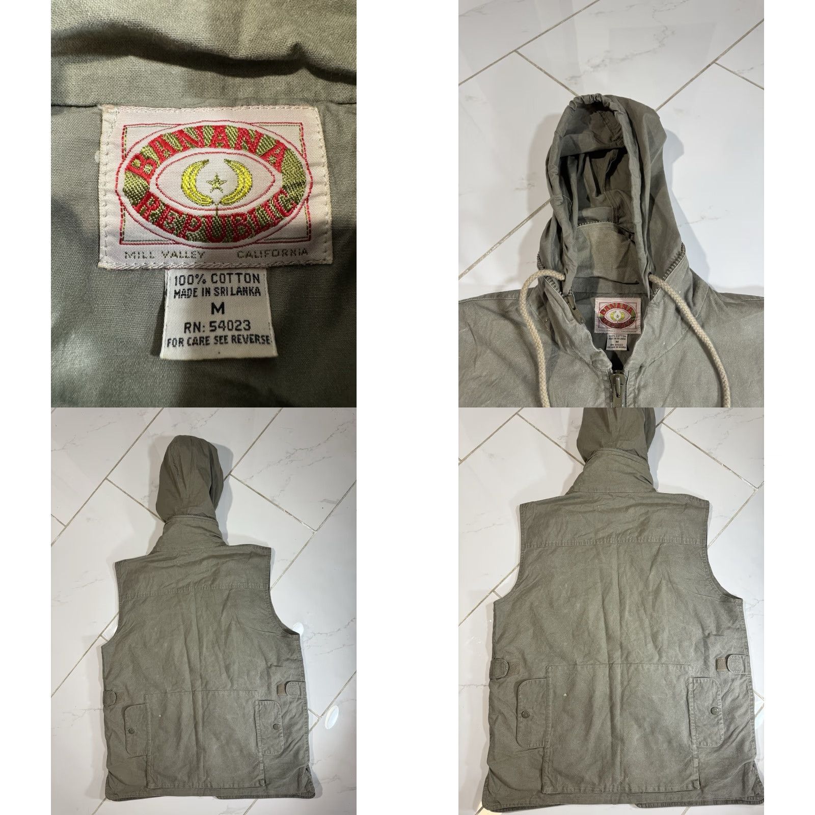 Banana Republic VINTAGE Banana Republic Utility Vest Hooded 90s Green M Mens Size US M / EU 48-50 / 2 - 8 Thumbnail