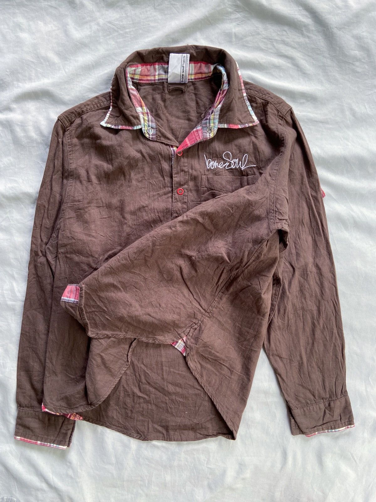 Japanese Brand B ONE SOUL STENCIL BUTTON DOWN SHIRT JUMPER STYLE Size US M / EU 48-50 / 2 - 10 Thumbnail