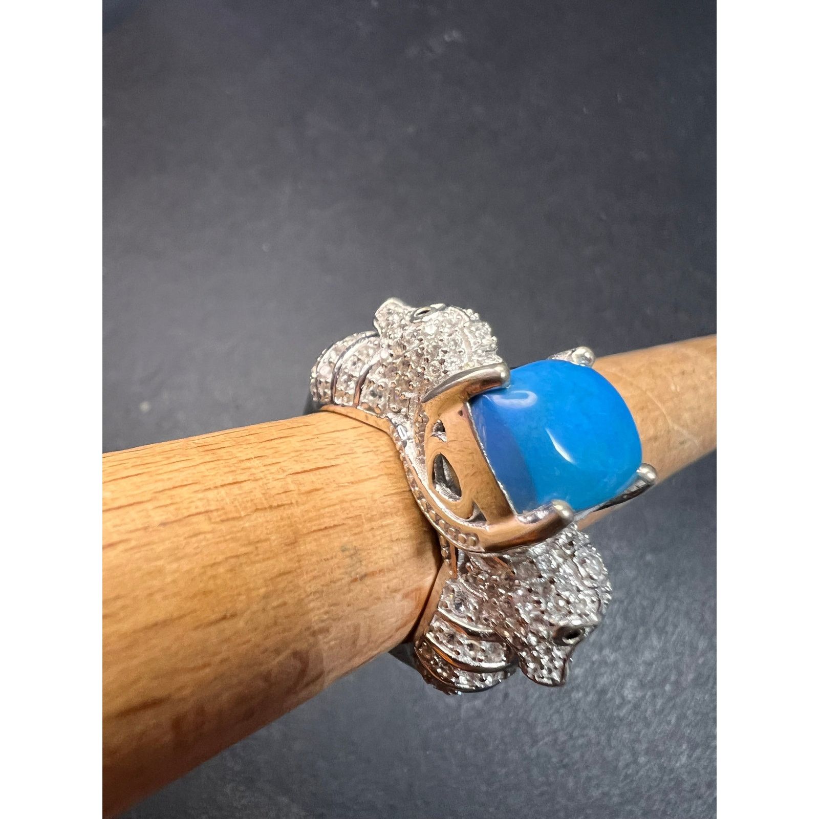Other NEW Ceruleite and zircon seahorse ring in 925 silver size 8 Size ONE SIZE - 19 Thumbnail