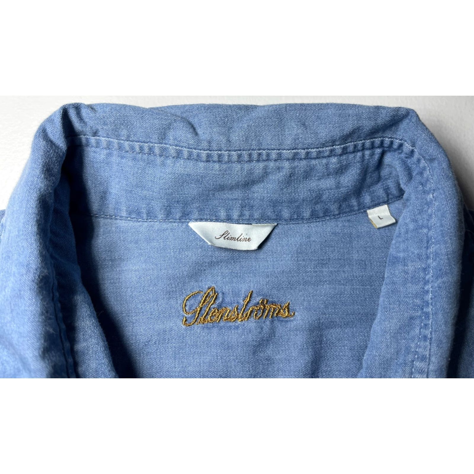 Vintage VINTAGE Stenstroms Denim Pearl Snap Western Shirt Mens L Blue Cotton Denim Pocket Buttons Western Theme Size US L / EU 52-54 / 3 - 7 Thumbnail