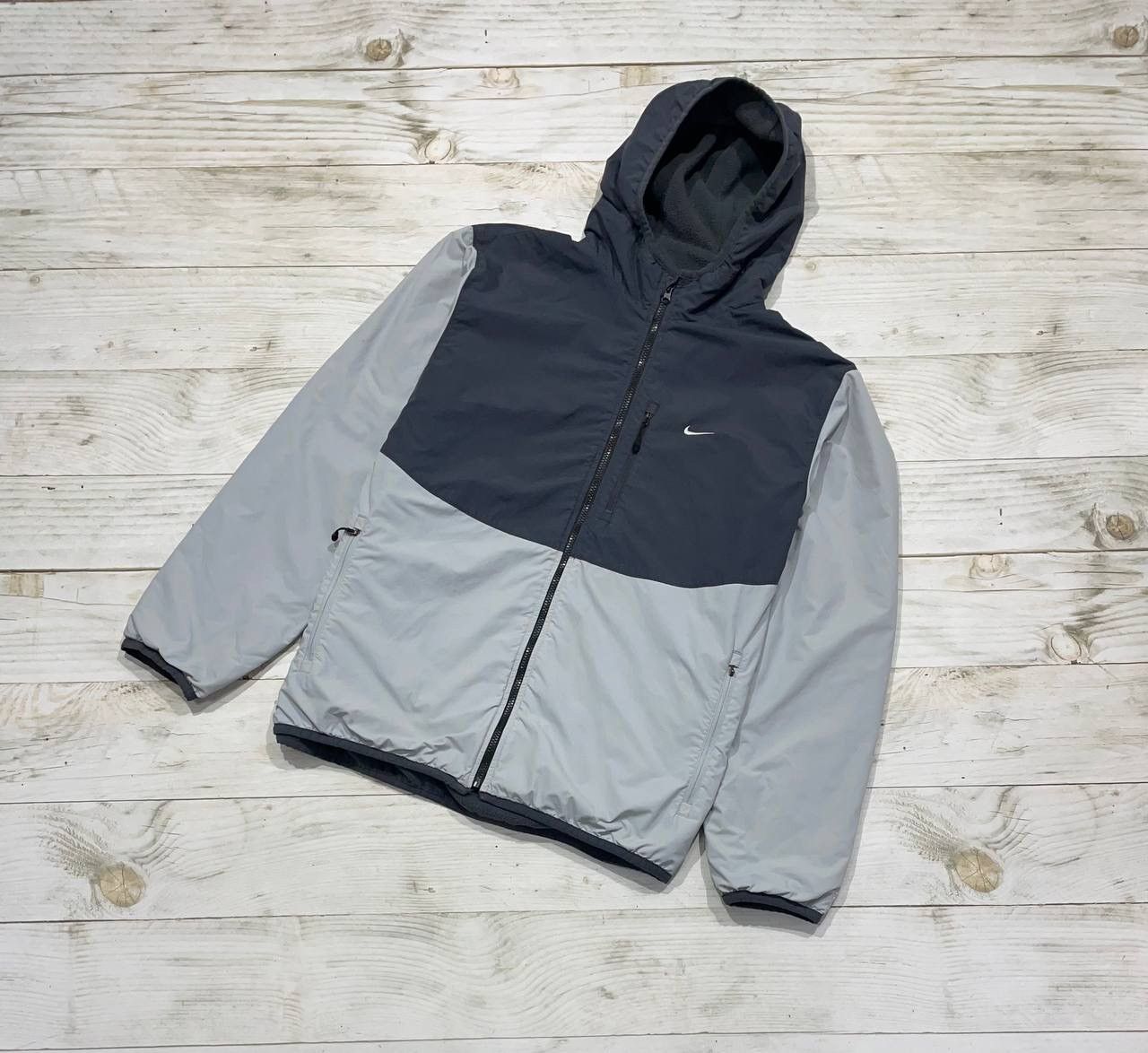 Nike × Vintage Vintage Nike Nylon Track Jacket 2000s Fleece Hooded 