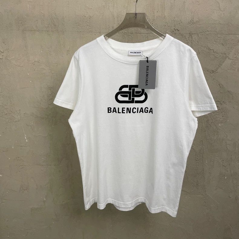 Balenciaga Balenciaga White Double B Lock Logo Short Sleeve T-Shirt 25 Size US L / EU 52-54 / 3 - 1 Thumbnail