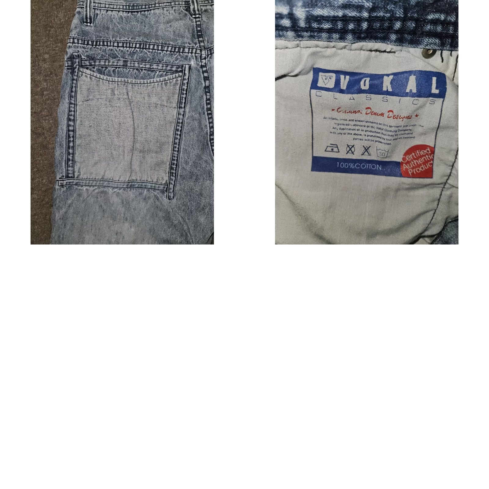 Vintage VINTAGE Vokal Baggy Jeans Men's 34x29.5 Blue High Rise Hip Hop Y2K Hipster Straight 90s Distressed Logo Embroidered Pockets Mens Size US 34 / EU 50 - 10 Thumbnail