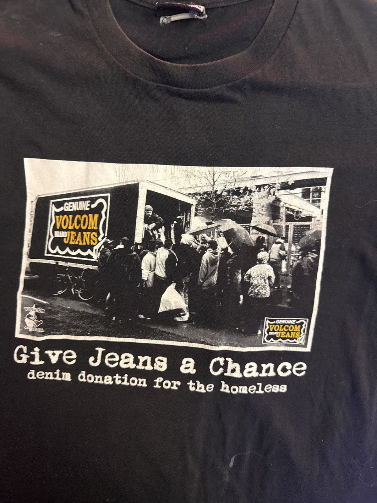 Vintage 2010 Rare OG Volcom NCA Homeless “Give Jeans a Chance” shirt Size US M / EU 48-50 / 2 - 1 Thumbnail