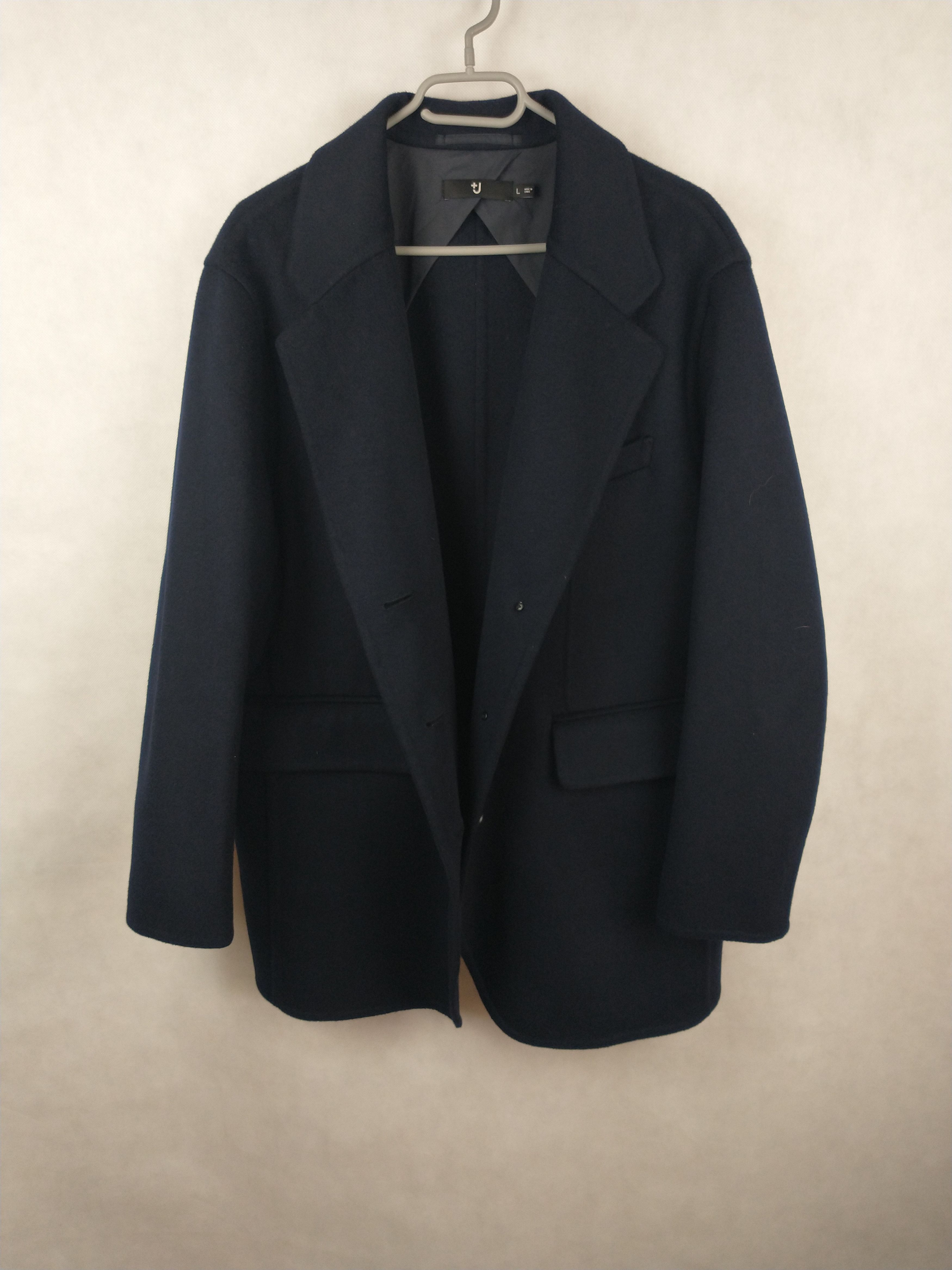 Coat Wool Cashmere Navy Size L Mens