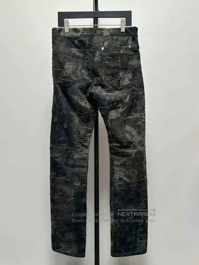 Givenchy Givenchy Black-Green Boro Ripped Double-Zip Denim Pants Size US 32 / EU 48 - 2 Thumbnail