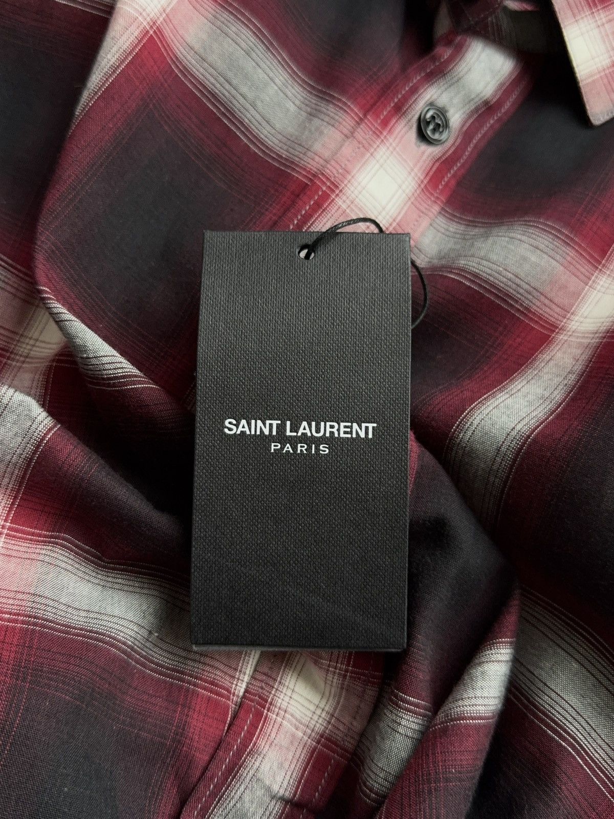 Saint Laurent Paris 2014 Saint Laurent Hedi Slimane era Check Shirt Size US M / EU 48-50 / 2 - 10 Thumbnail