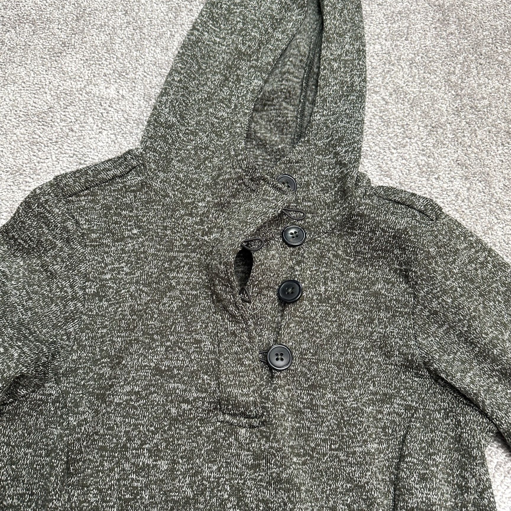 Vintage Columbia Hoodie Womens Medium Gray Pullover Sweatshirt Casual All Seasons Outdoor Hiking Fall Spring Summer Knit Raglan Sleeve Button Front Size M / US 6-8 / IT 42-44 - 3 Thumbnail
