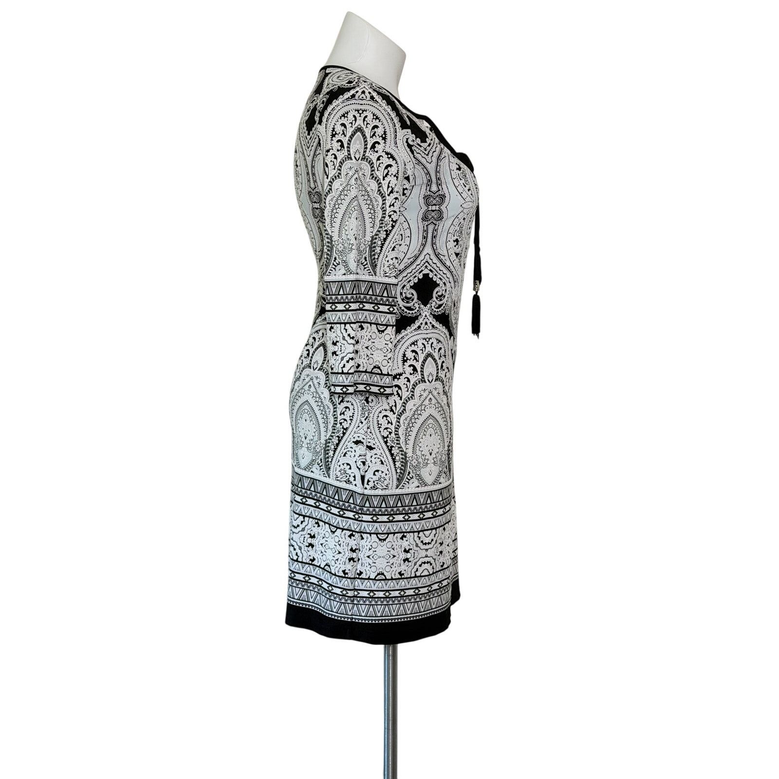 Other Sandra Darren Paisley Boho Sheath Dress 3/4 Sleeve textured Size L / US 10 / IT 46 - 4 Thumbnail