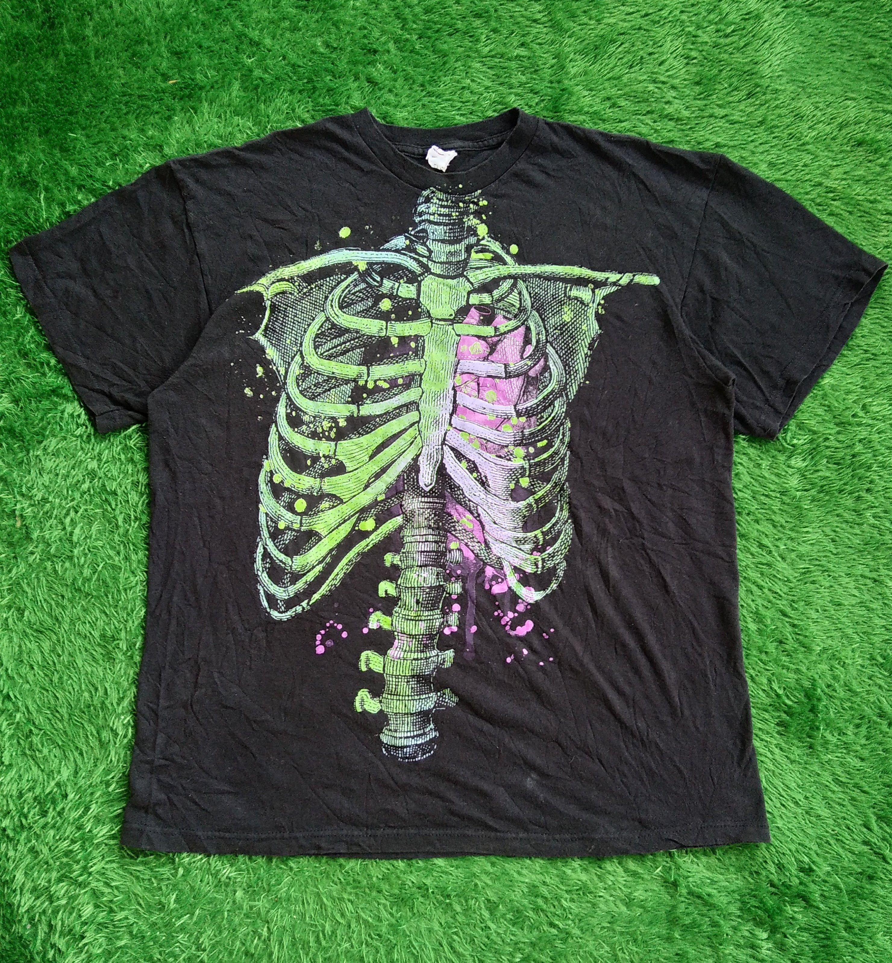 14th Addiction × If Six Was Nine Vintage 90s Halloween Rib Cage Skeleton Anatomy Black Size US XL / EU 56 / 4 - 2 Thumbnail
