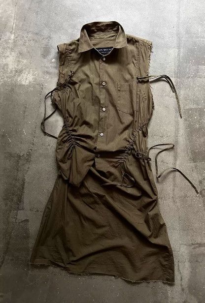 AD2002 Deconstructed Drawstring Sleeveless Dress