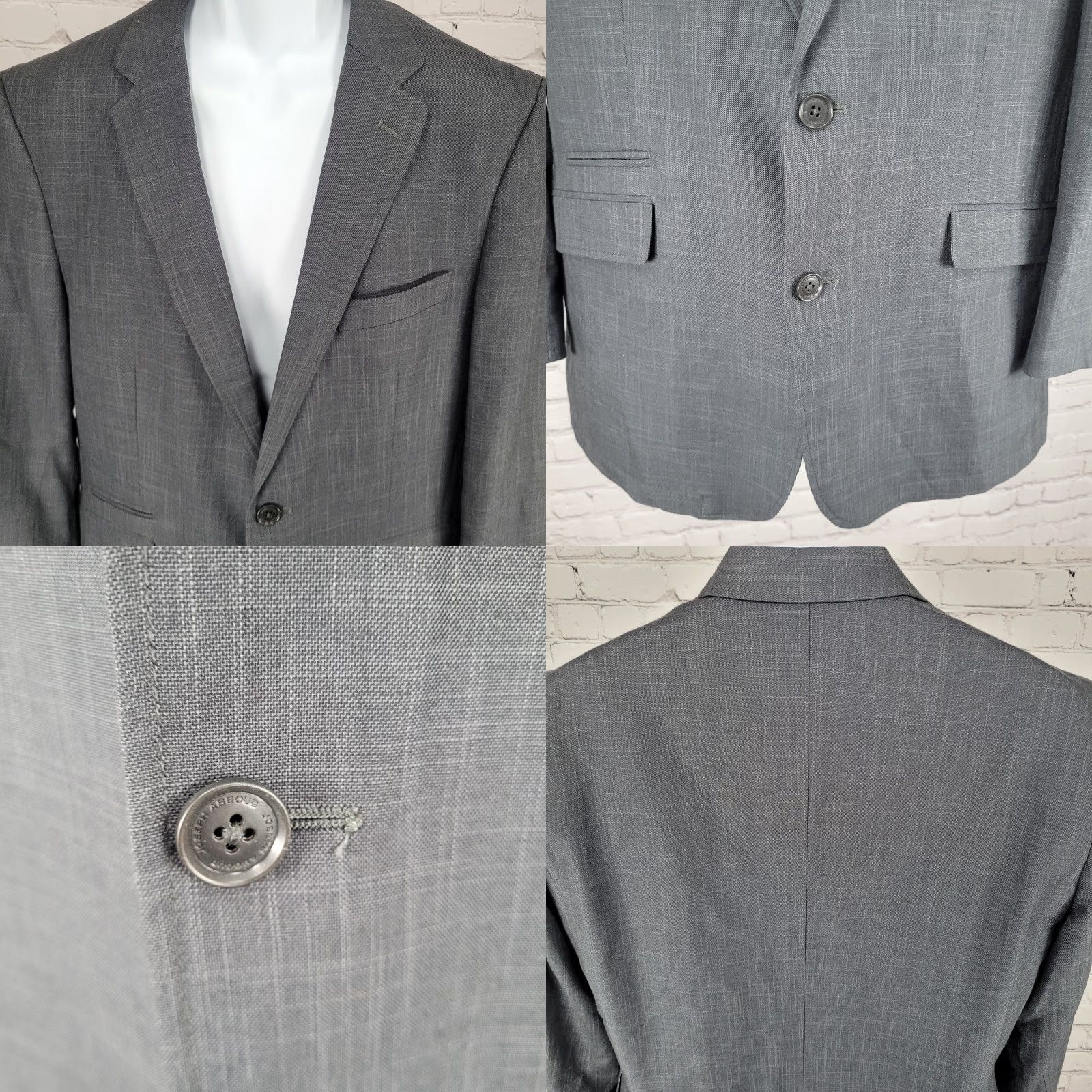 Joseph Abboud Joseph Abboud Blazer Shirt? Notch 2 Button Grey Cotton 100% M Adult Men Jacket Regular Size M Size 40R - 8 Thumbnail