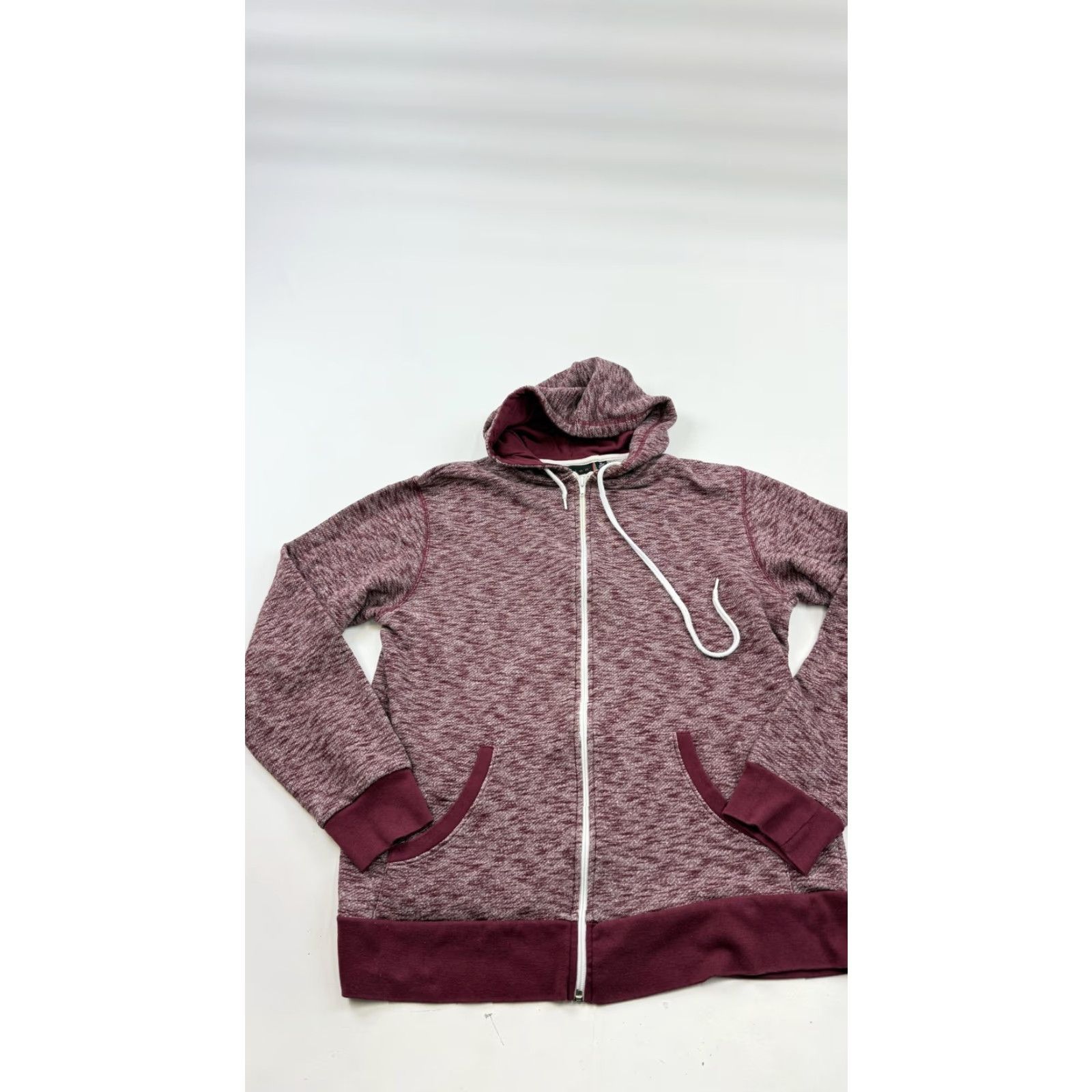 Vintage Fission Hoodie Mens XL Maroon Full Zip Up Sweatshirt Cotton Blend Casual Size US XL / EU 56 / 4 - 2 Thumbnail