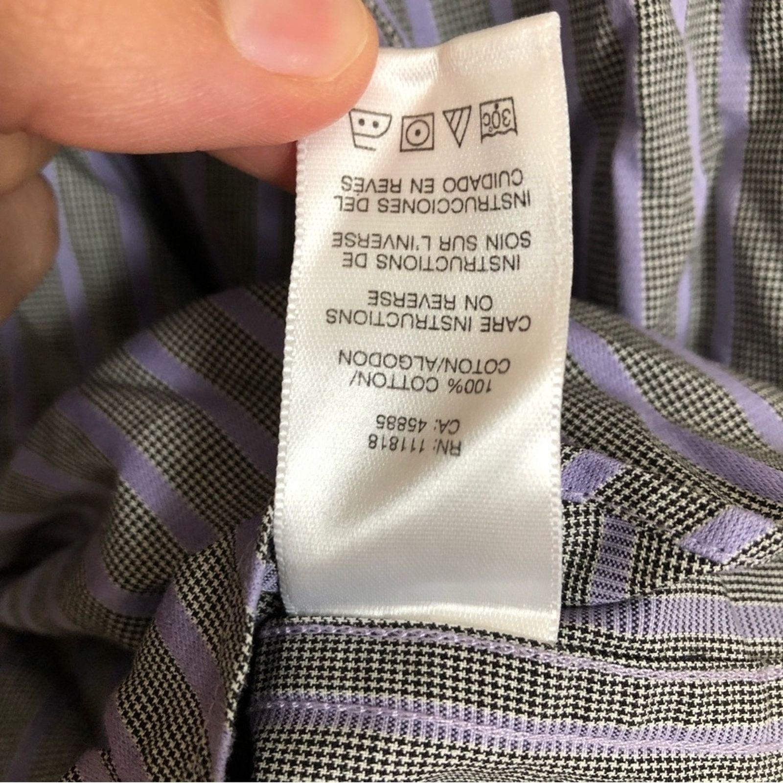 Michael Kors Michael Kors Purple Long Sleeve Button Down Striped Shirt Size US L / EU 52-54 / 3 - 7 Thumbnail