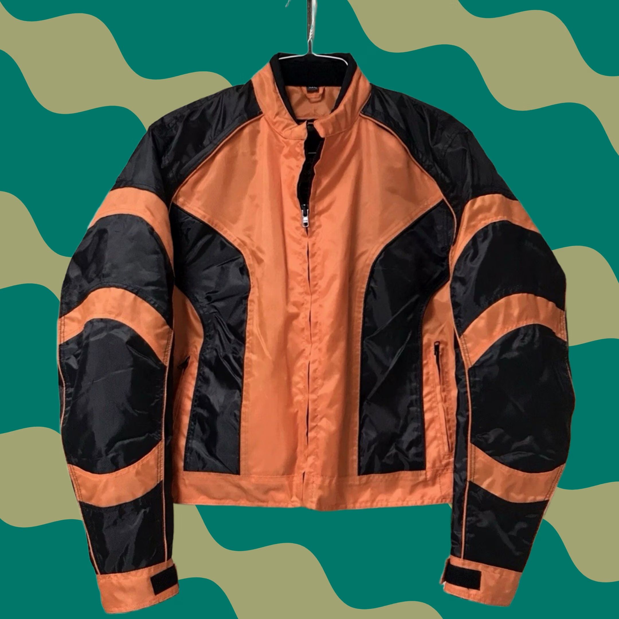 Vintage Revolution Gear Men Orange/Black Motorcycle Racing Waterproof Zip Jacket 3XL Size US XXL / EU 58 / 5 - 1 Thumbnail
