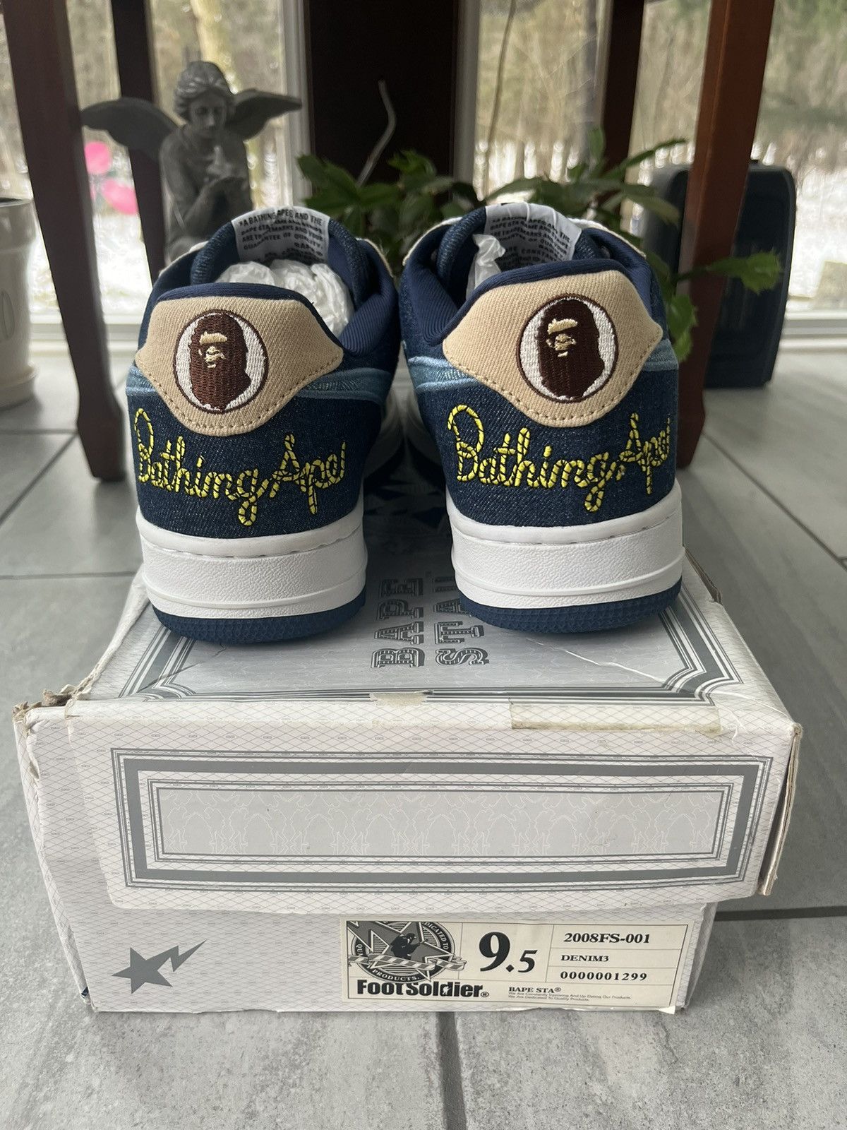 Bape Rare Nigo A Bathing Ape Bapesta Denim 3 2008 Size US 9.5 / EU 42-43 - 6 Thumbnail