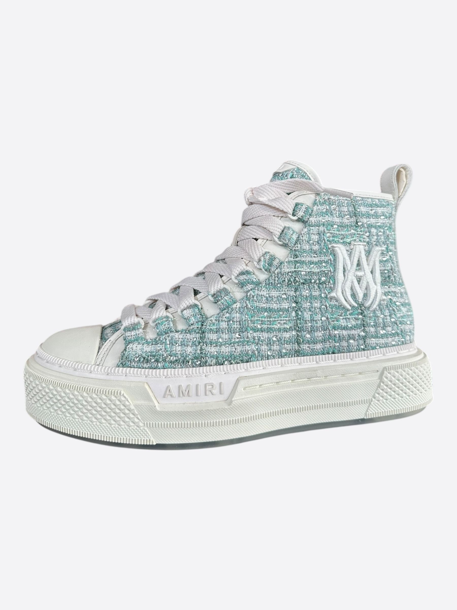 Amiri Amiri Blue Crystal Boucle MA Court High Top Women's Sneakers Size US 8 / IT 38 - 3 Thumbnail