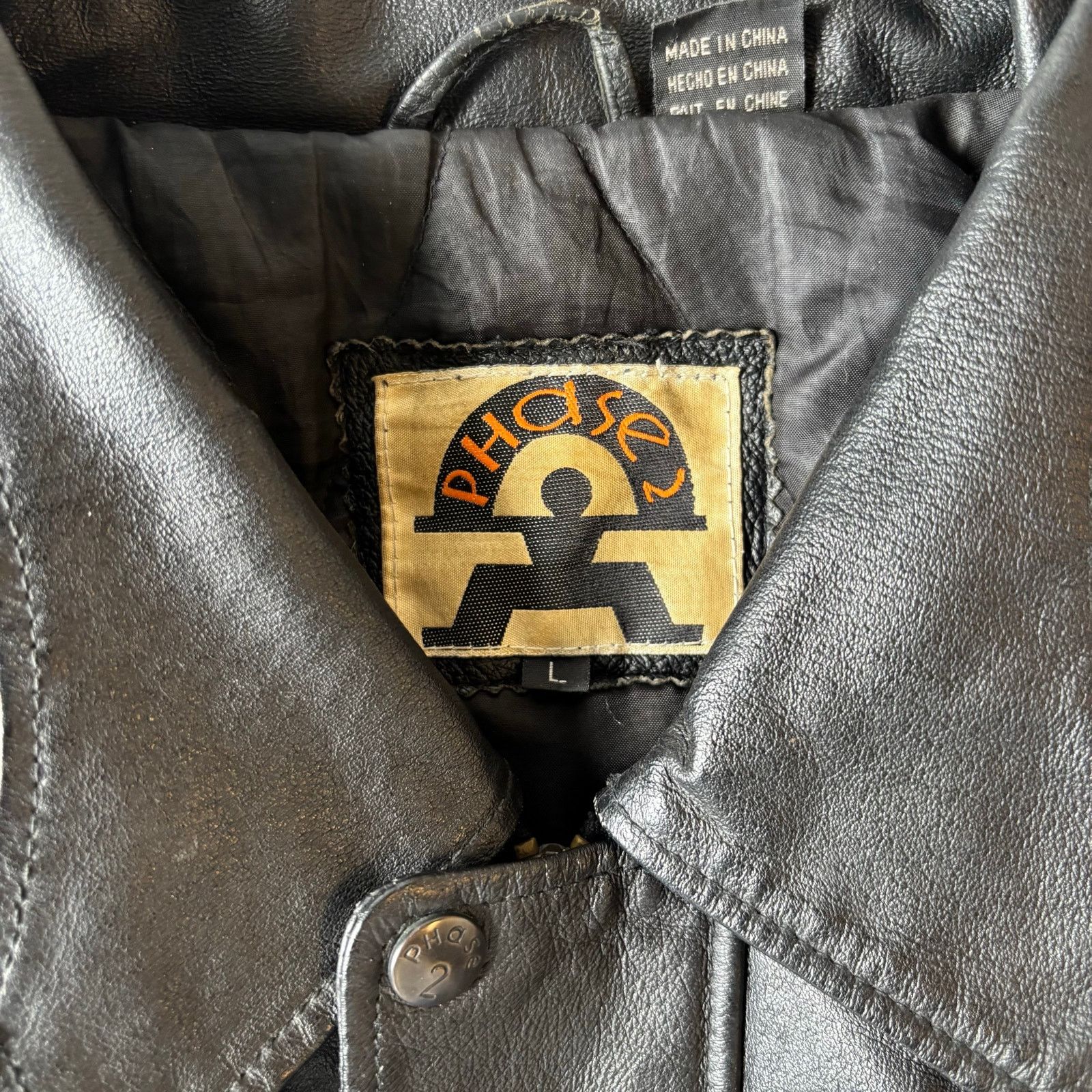 Vintage 90s vintage black leather jacket Size US L / EU 52-54 / 3 - 5 Thumbnail
