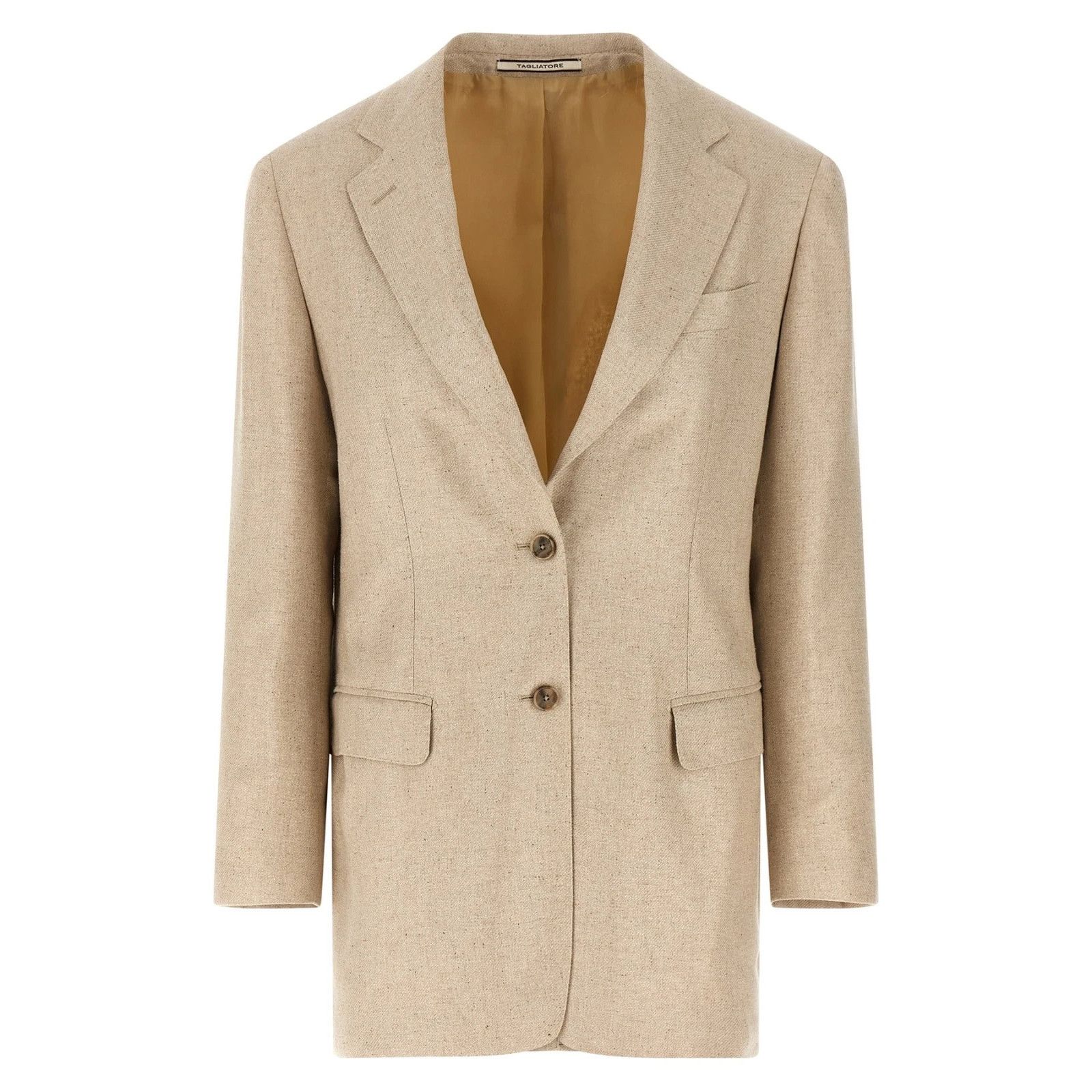 Tagliatore TAGLIATORE Cecily Beige Silk Blazer Jacket New & Authentic ( Size S / US 4 / IT 40 - 1 Thumbnail