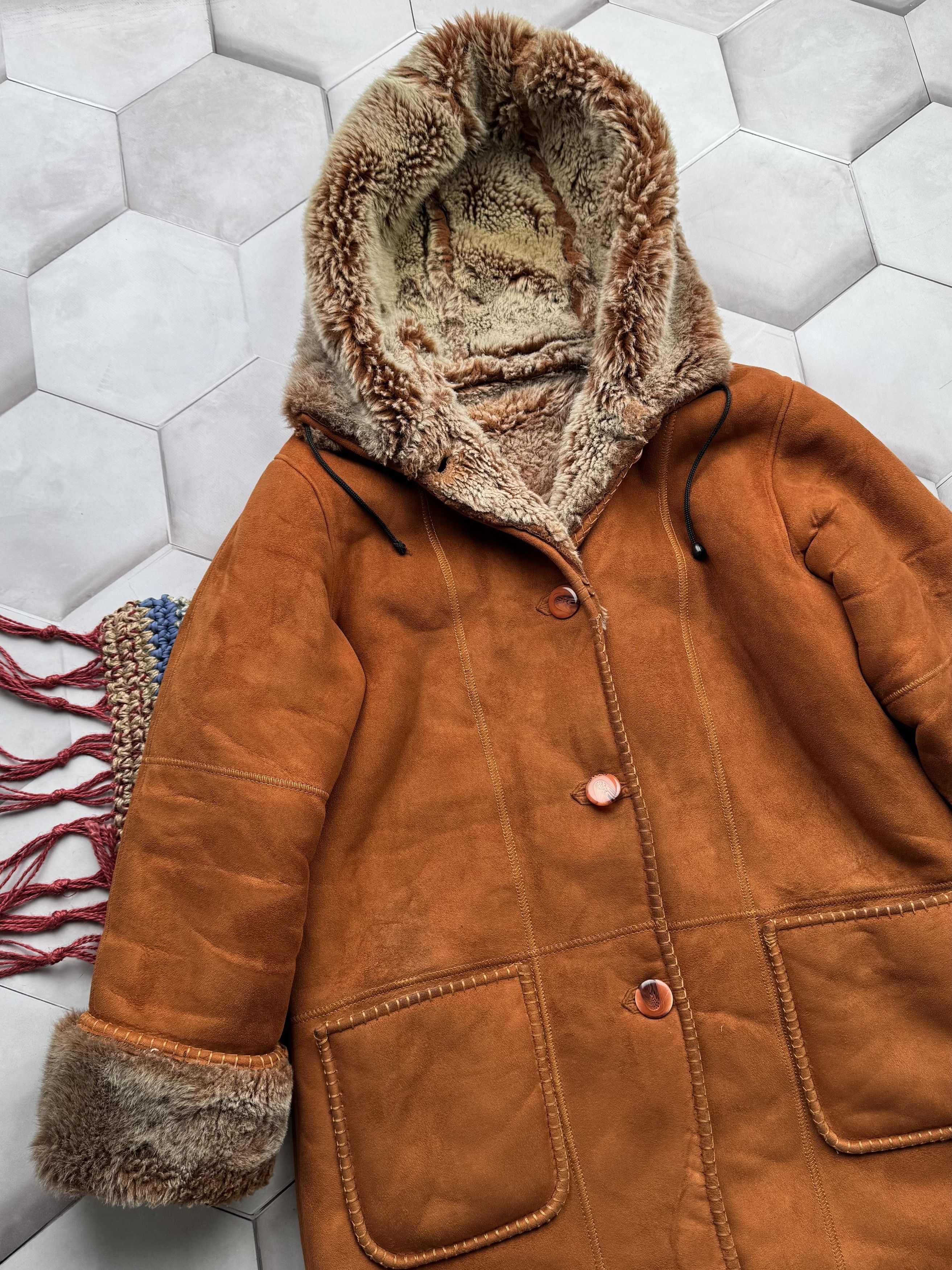Japanese Brand Vintage Faux Sheepskin Hooded Coat (E4) Size L / US 10 / IT 46 - 2 Thumbnail