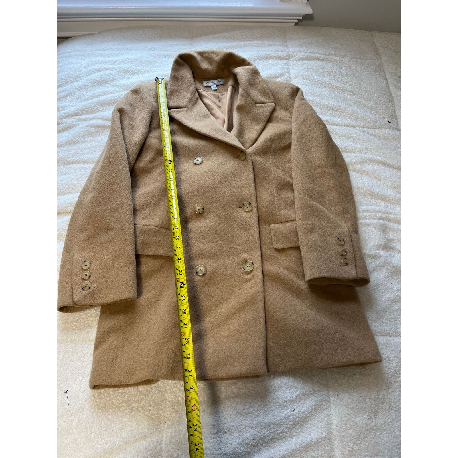 Brooks Brothers Vtg 90s Ralph Lauren Bergdorf Goodman women’s 12 Wool Trench Size XL / US 12-14 / IT 48-50 - 2 Thumbnail