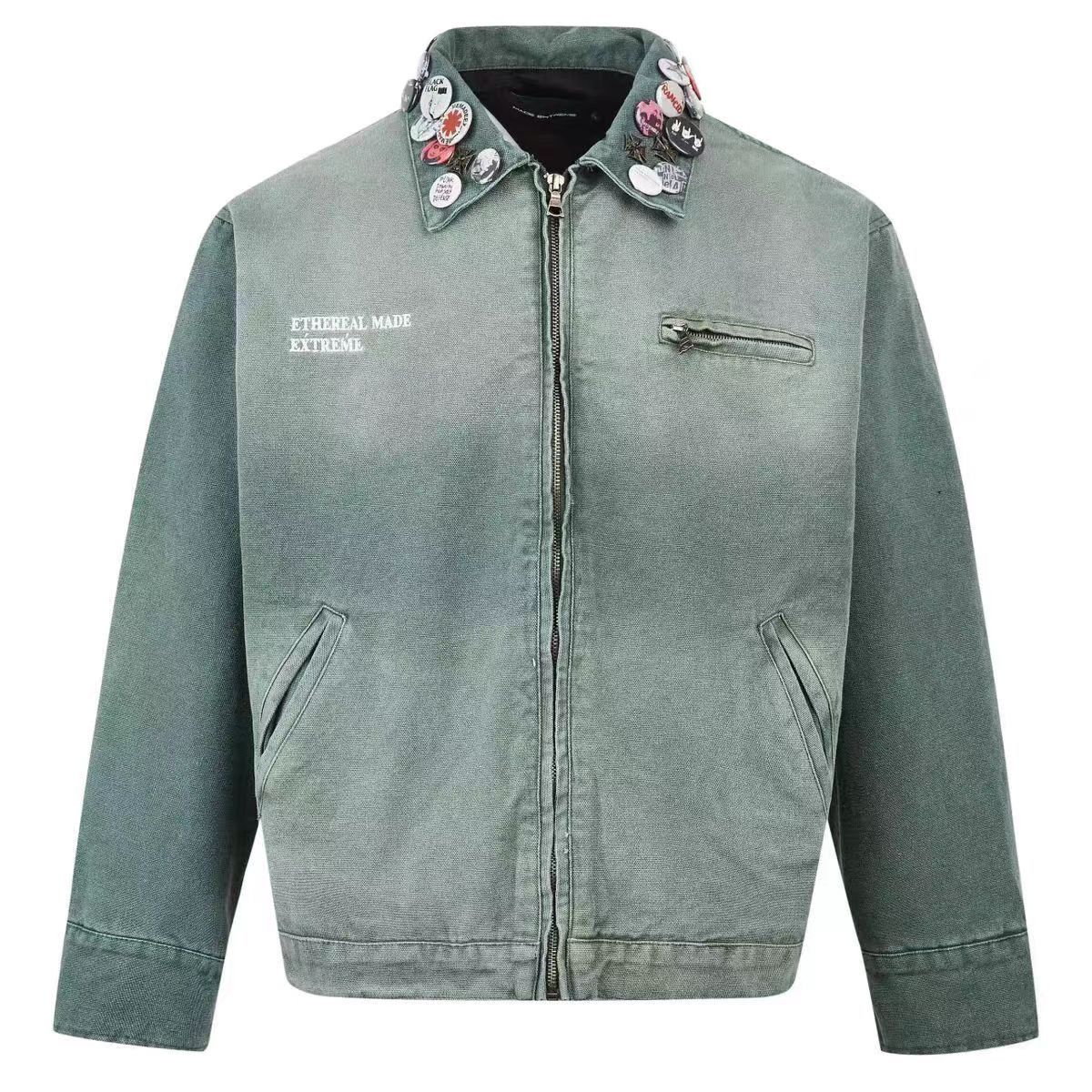 Japanese Brand Vintage street punk washed and distressed badge jacket Size US XL / EU 56 / 4 - 2 Thumbnail