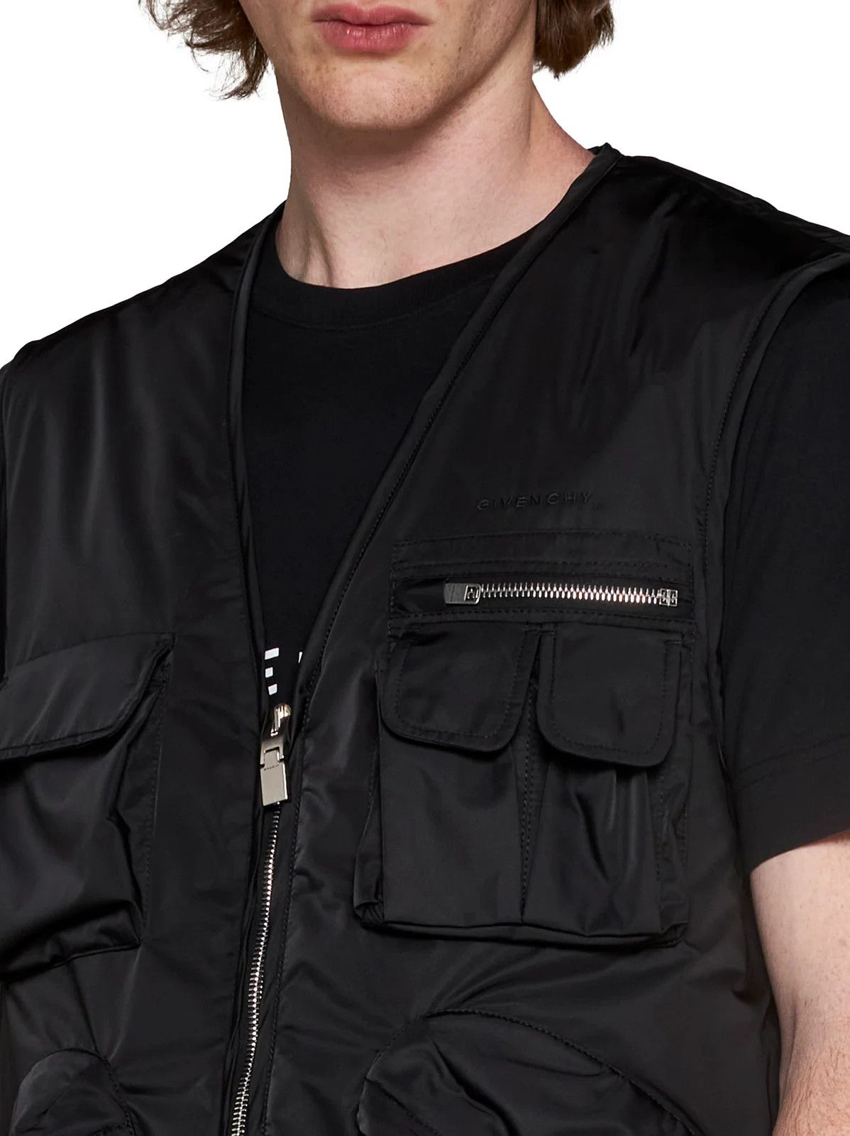 Givenchy o1srvl11e0624 Zip-Up Logo Embroidered Vest in Black Size US XL / EU 56 / 4 - 4 Thumbnail