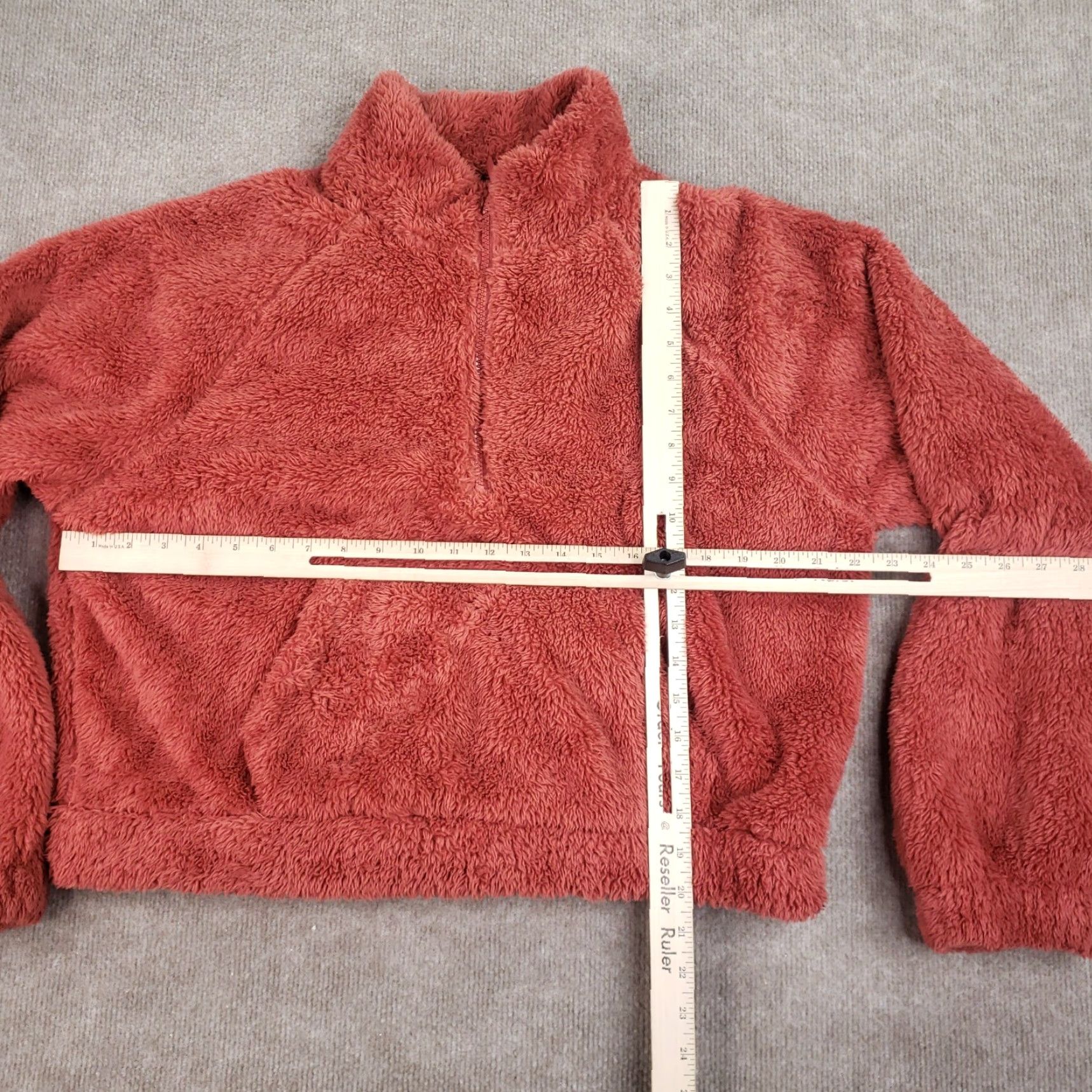Vintage Aero Fleece 1/4 Zip Pullover Womens XL Long Sleeve Burnt Orange Sweater Size XL / US 12-14 / IT 48-50 - 2 Thumbnail
