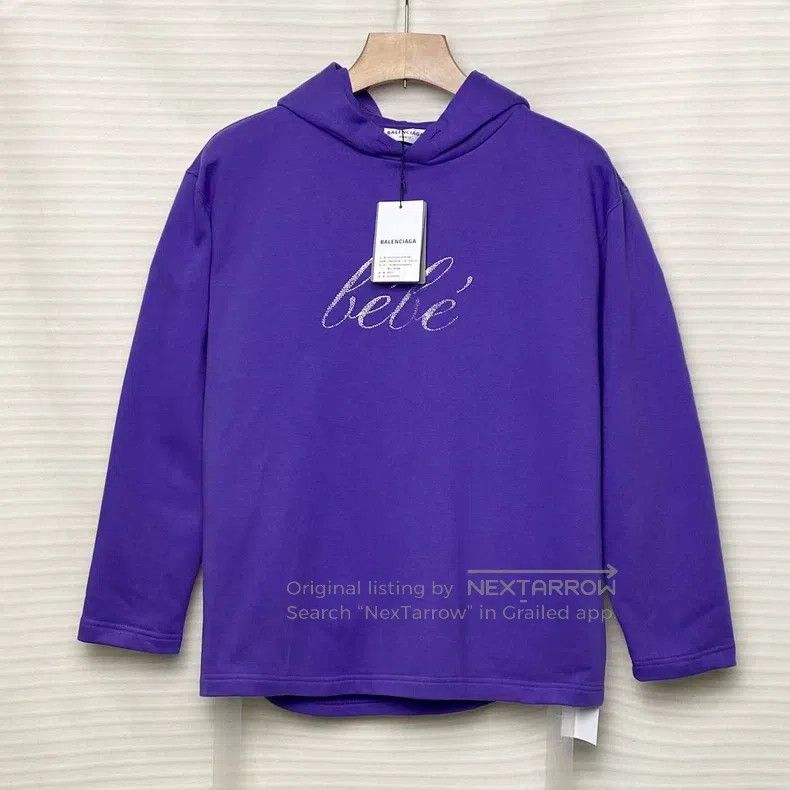 Balenciaga Balenciaga Crystal Embellished Logo Sweatshirt Size US S / EU 44-46 / 1 - 1 Thumbnail