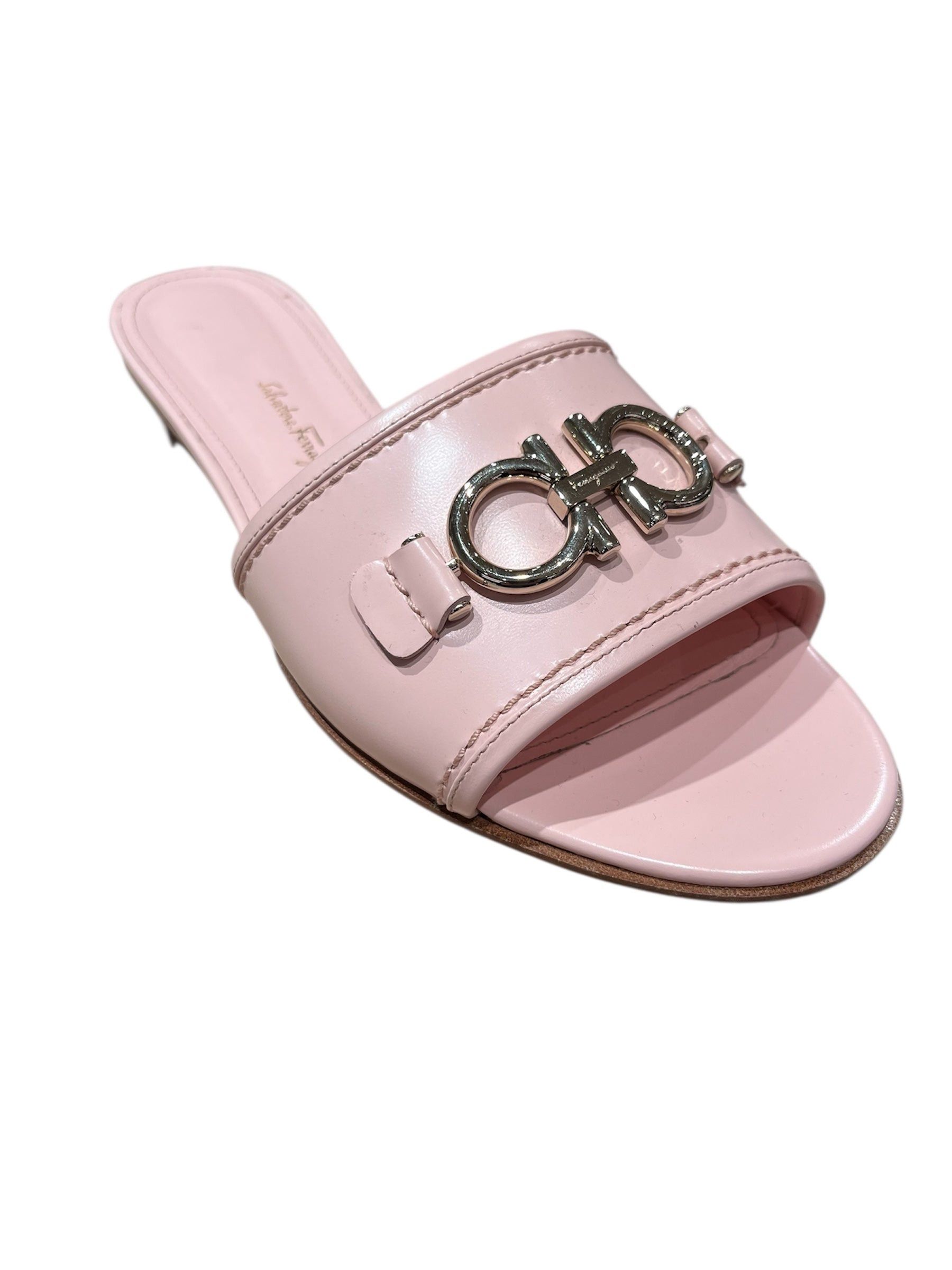 Ferragamo Logo Rhodes Slide Sandals SIZE 7.5