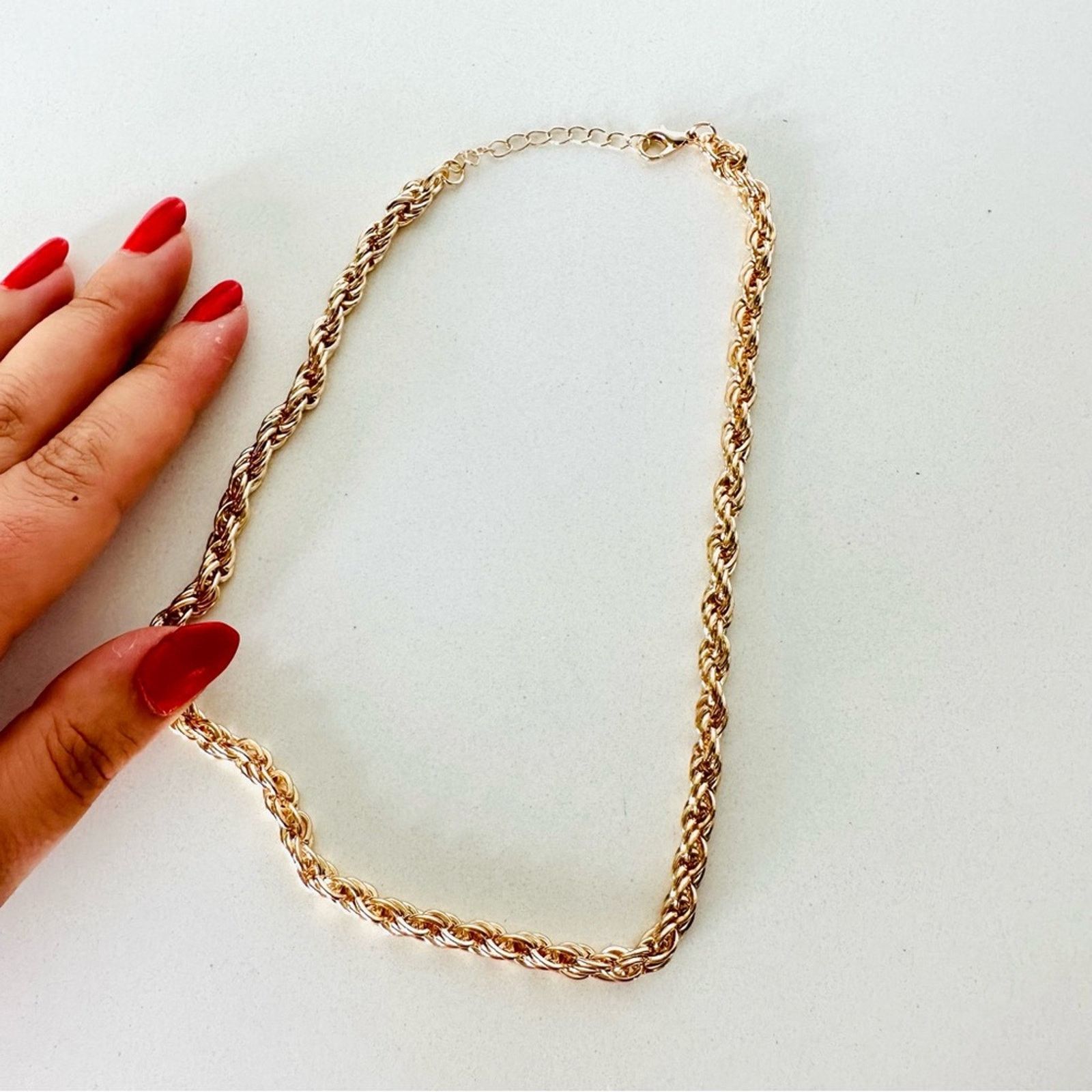 Nordstrom NEW NORDSTROM REVOLVE 18kt Gold Plated Choker Chain Necklace Size ONE SIZE - 8 Thumbnail