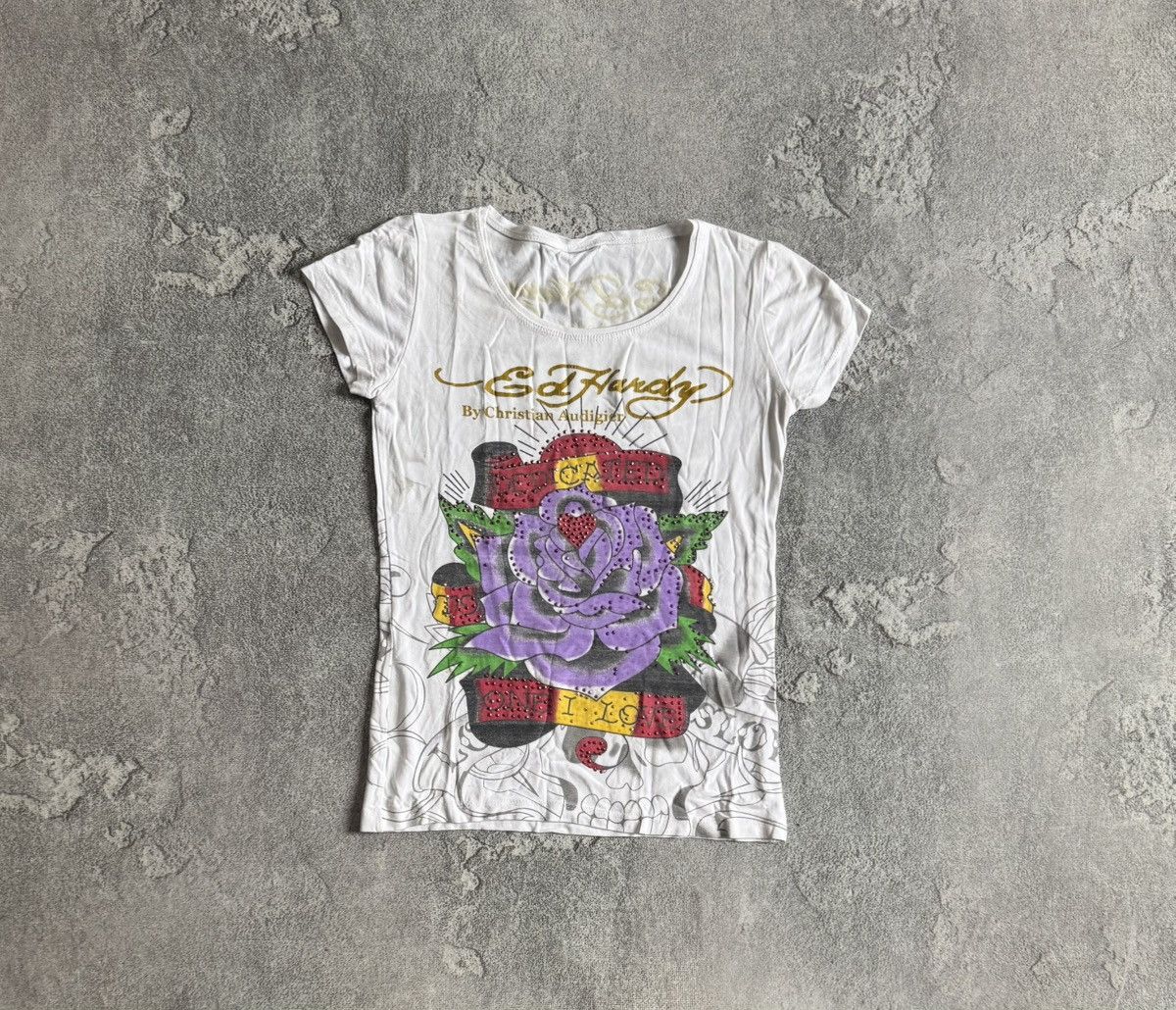 Ed Hardy Ed Hardy big logo rose 🌹 avantgarde y2k tee tshirt Size S / US 4 / IT 40 - 6 Thumbnail
