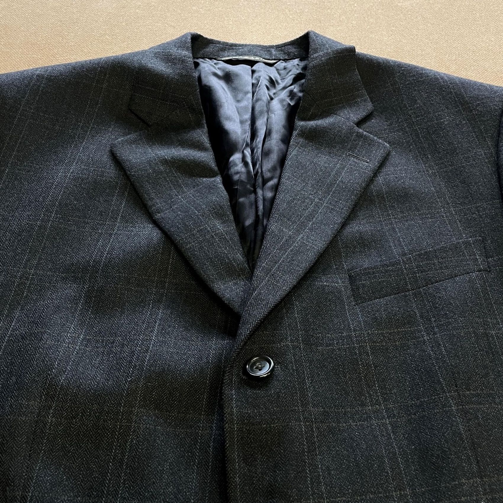 Vintage Sagewood Blazer Mens 43R Gray Plaid Wool Super 100s Sport Coat Made In Canada Size 46R - 4 Thumbnail