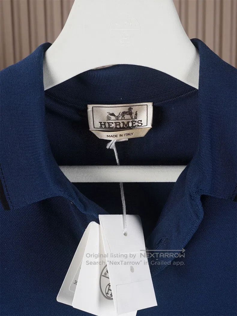 Hermes Hermes Navy Slim Fit Short Sleeve Polo Size US M / EU 48-50 / 2 - 3 Thumbnail