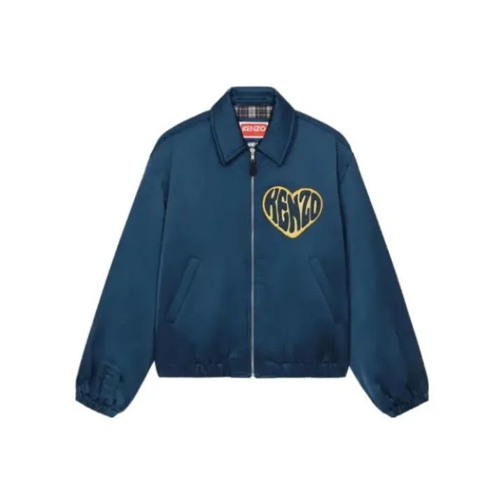 Kenzo KENZO Blue Long Sleeve Heart Zip Jacket 0079 Size S / US 4 / IT 40 - 1 Thumbnail
