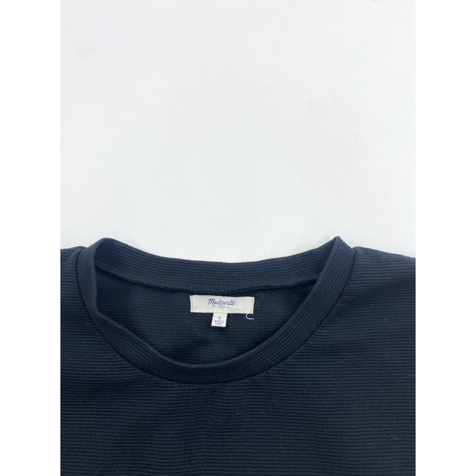 Madewell Madewell Top Women’s Size S Black Bistro Ribbed Blouse Short Sleeve Crew Neck Casual Knit Cotton Blend Regular Fit Ladies Size S / US 4 / IT 40 - 2 Thumbnail