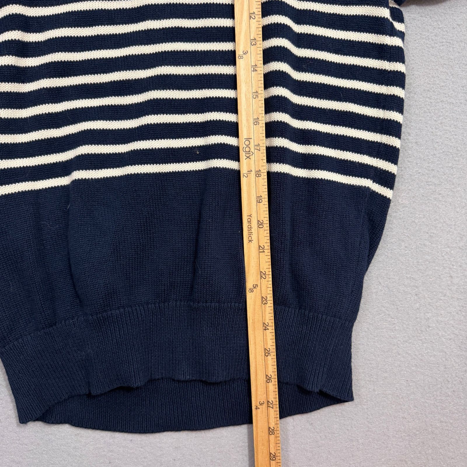 J.Crew J Crew Striped Cotton Sweater Men's Medium Navy Blue White Size US M / EU 48-50 / 2 - 9 Thumbnail