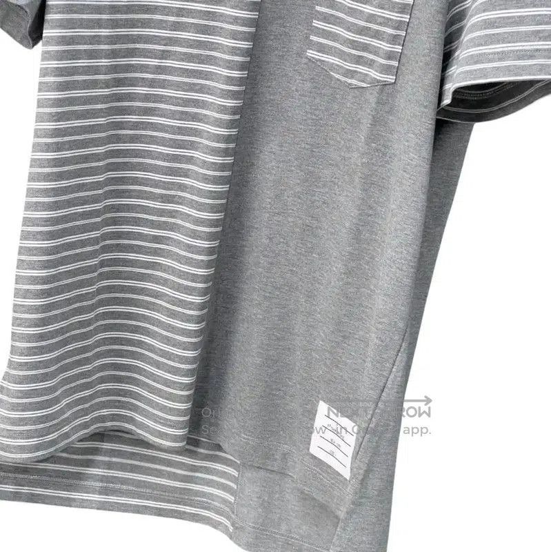 Thom Browne Thom Browne Gray Striped Short Sleeve T-Shirt . Size US XL / EU 56 / 4 - 4 Thumbnail