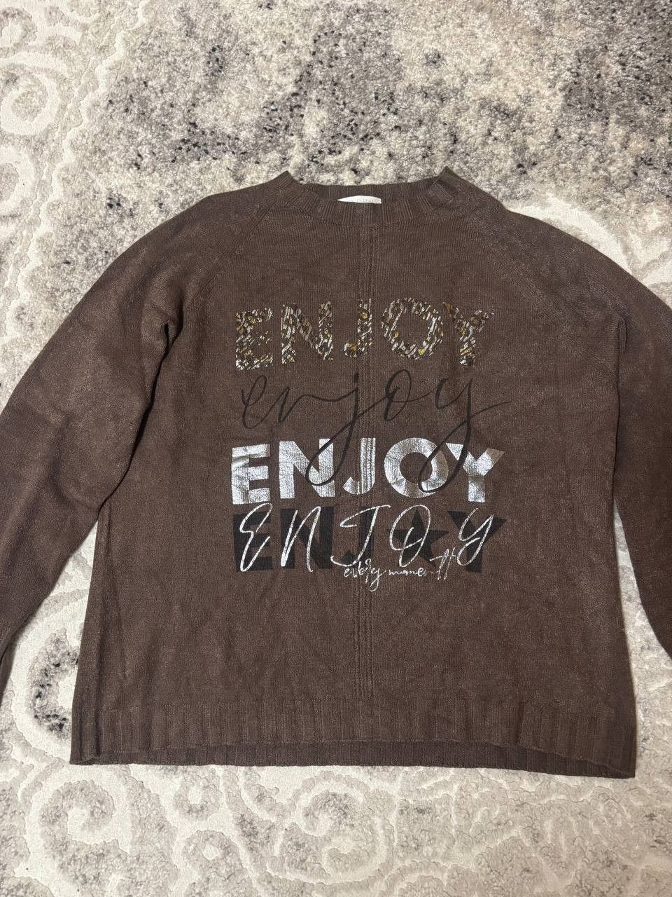 CAMILLA Camilla Italy Brown “ENJOY” Knit Sweater – One Size Size ONE SIZE - 3 Thumbnail
