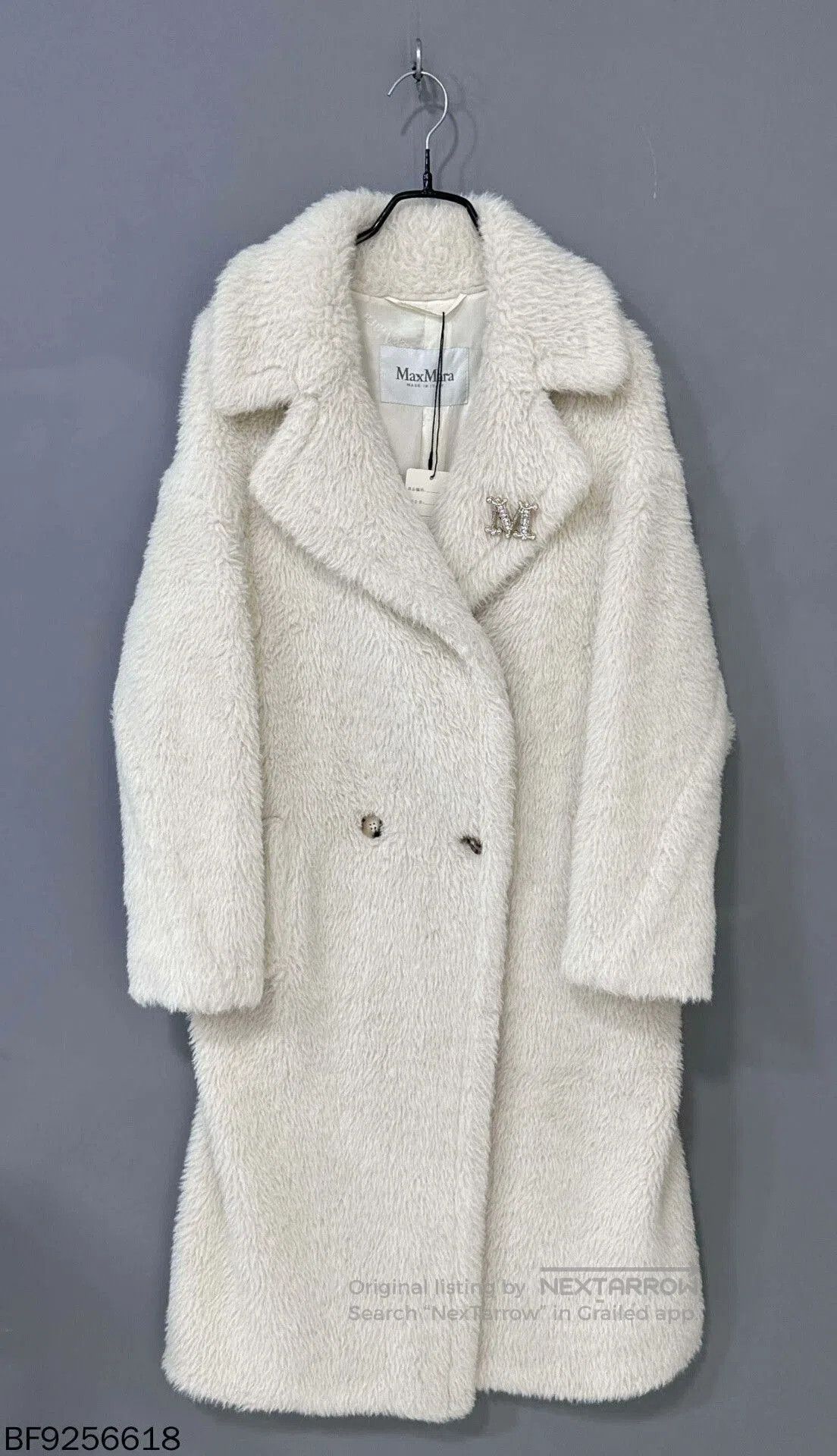 white teddy coat by MaxMara.