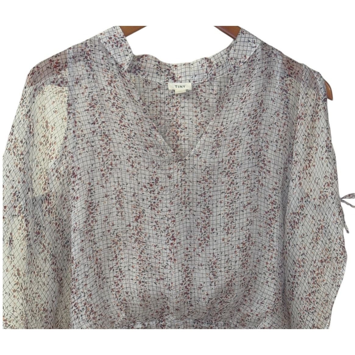 Anthropologie Anthropologie Tiny Sheer Dress Women M Brown Floral READ Size M / US 6-8 / IT 42-44 - 2 Thumbnail
