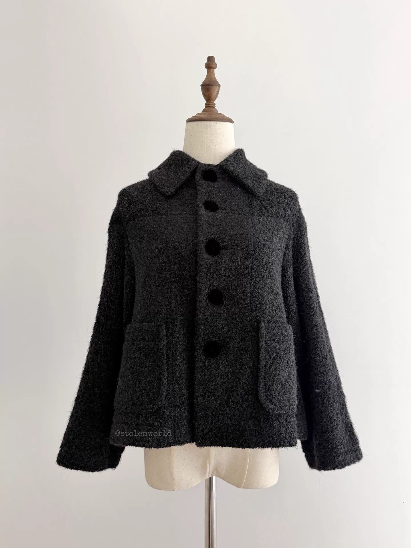 Comme des Garcons Comme des Garçons Black Plush Mini Jacket Size M / US 6-8 / IT 42-44 - 4 Thumbnail