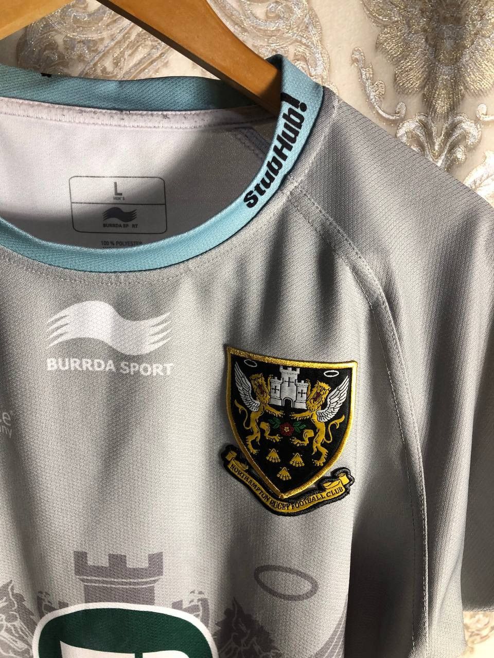 Canterbury of New Zealand VINTAGE BURRDA NORTHAMPTON ENGLAND RUGBY JERSEY RETRO 90s Size US L / EU 52-54 / 3 - 4 Thumbnail