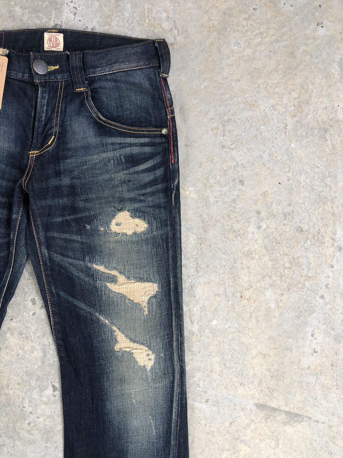If Six Was Nine Japanese Edwin Blue Trip Flared Jeans Distressed Jeans Size US 32 / EU 48 - 5 Thumbnail