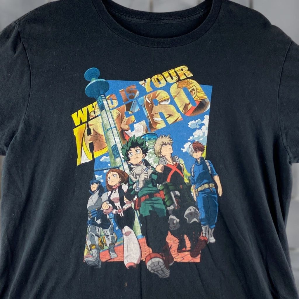 Vintage My Hero Academia Shirt Mens Large L Black Who Is Your Hero Graphic Manga Anime Size US L / EU 52-54 / 3 - 1 Thumbnail