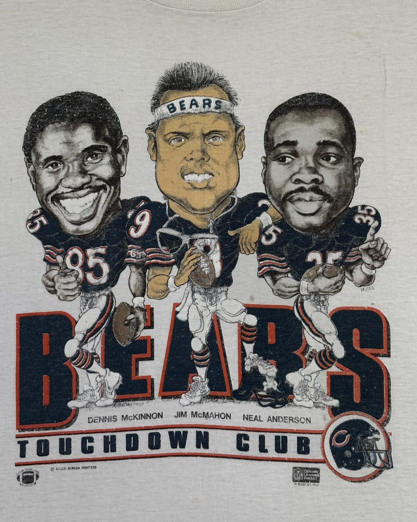 NFL × Vintage Chicago Bears 1987s NFL Screem Stars vintage T-Shirt Size US XL / EU 56 / 4 - 6 Thumbnail