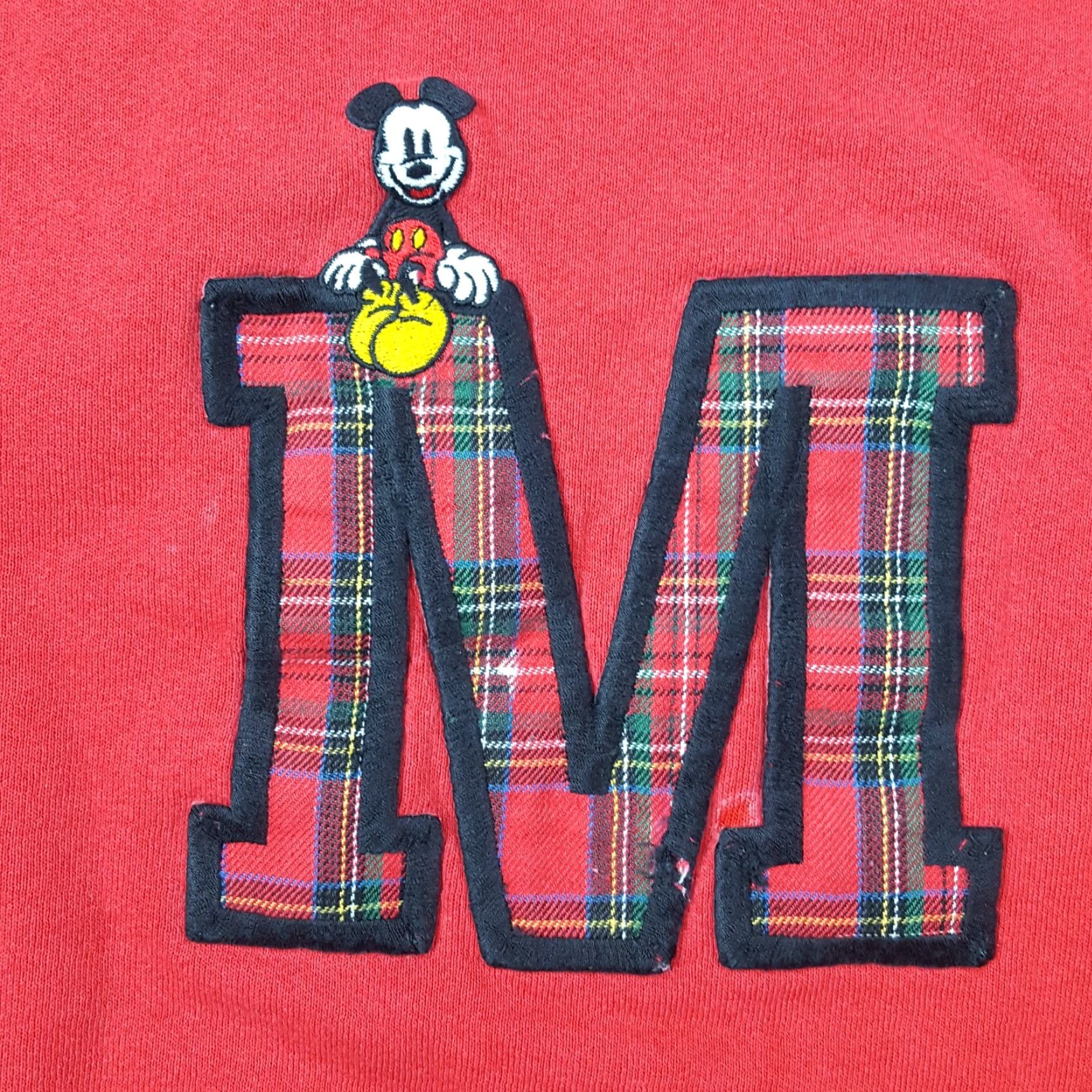 Mickey & Co. VINTAGE Mickey Plaid Logo Men's Large Red Crewneck Retro Sweatshirt Cartoon Size US L / EU 52-54 / 3 - 3 Thumbnail