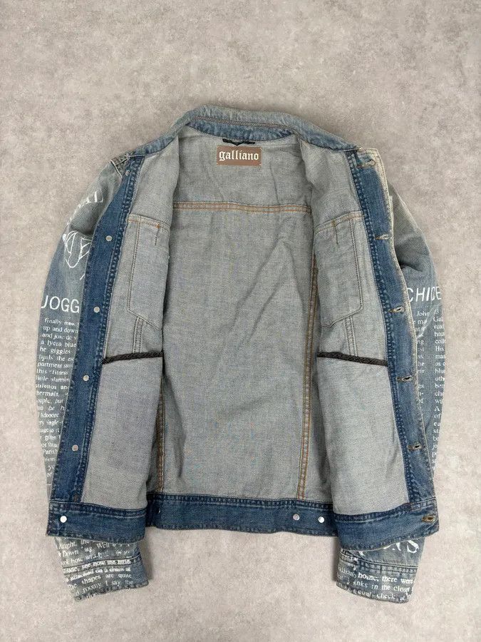 John Galliano SS2011 John Galliano Blue Gazette Gothic Script Denim Jacket Size US M / EU 48-50 / 2 - 7 Thumbnail