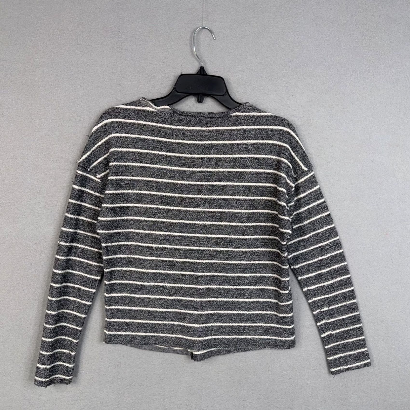 Anthropologie Anthropologie Sweater Womens Small Gray Striped Crew Neck Knit Pullover Size S / US 4 / IT 40 - 5 Thumbnail
