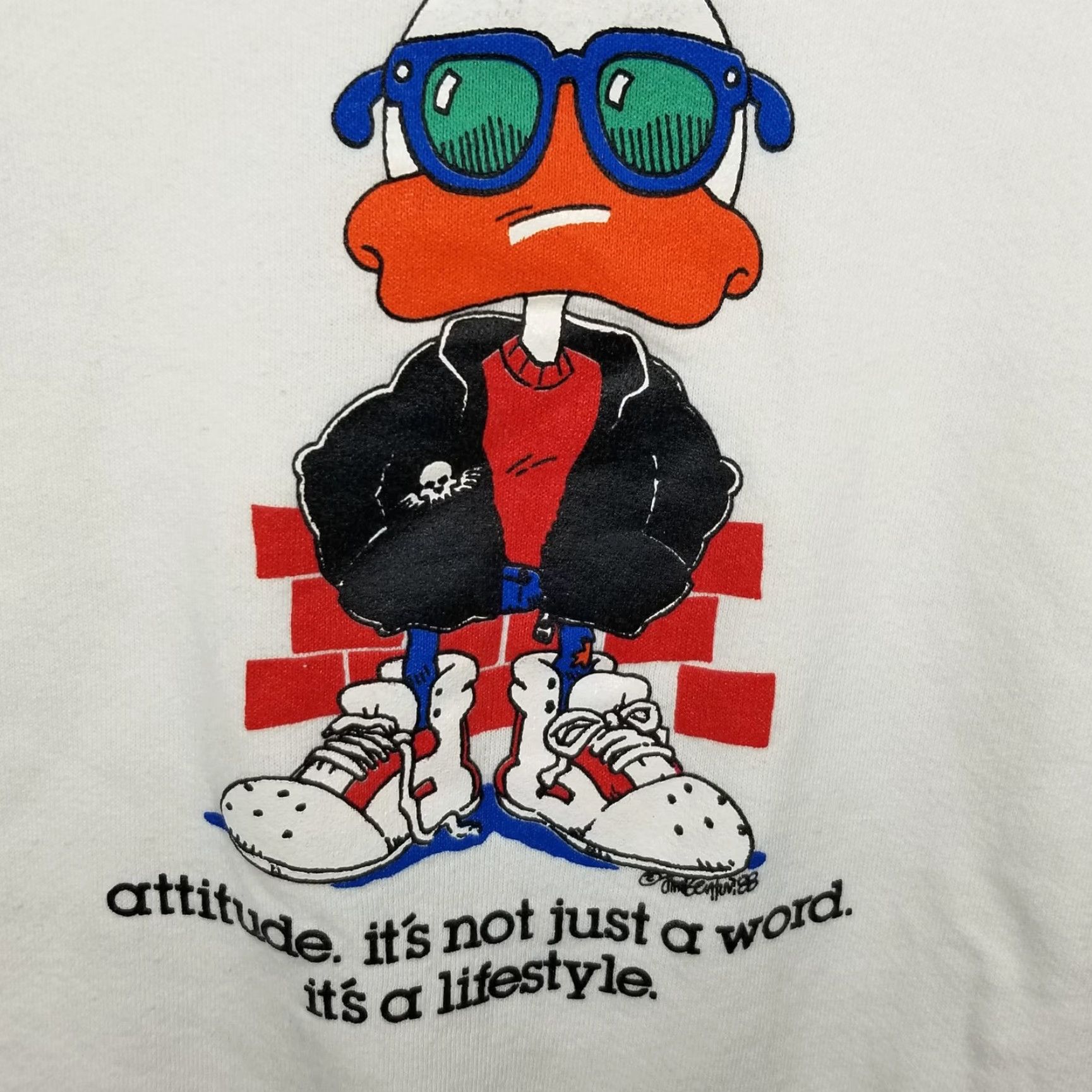 Vintage Vintage Screen Stars Sweatshirt Mens Large White Crewneck Duck Made USA 90s Size US L / EU 52-54 / 3 - 4 Thumbnail